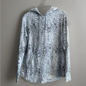 Ideology Women's Snake-Print Sherpa Lined Hoodie, White, Size Large Nice Cond